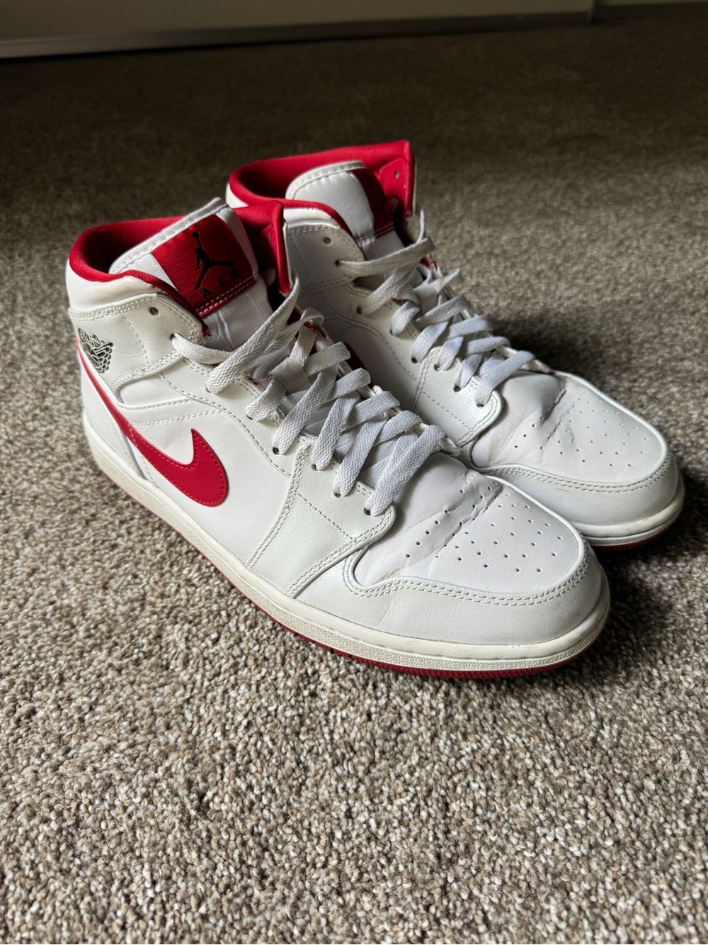 Air Jordan 1 Men’s High-Top Sneakers - White/Red